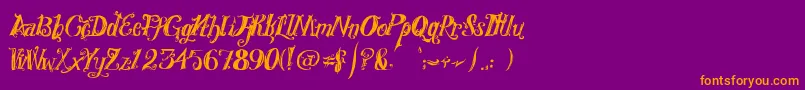 RoyalVanity Font – Orange Fonts on Purple Background