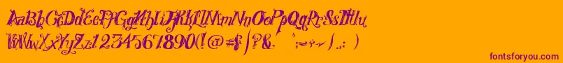 RoyalVanity Font – Purple Fonts on Orange Background