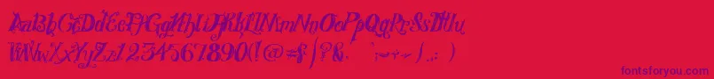 Czcionka RoyalVanity – fioletowe czcionki na czerwonym tle