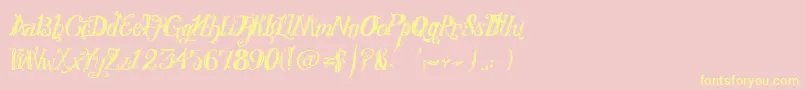 RoyalVanity Font – Yellow Fonts on Pink Background