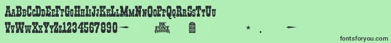 フォントI.F.C.Boothill – 緑の背景に黒い文字