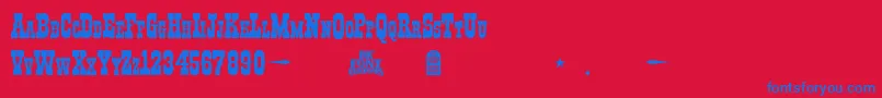 フォントI.F.C.Boothill – 赤い背景に青い文字