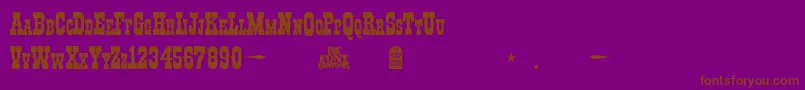 Шрифт I.F.C.Boothill – коричневые шрифты на фиолетовом фоне
