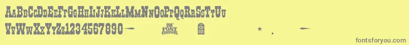 Шрифт I.F.C.Boothill – серые шрифты на жёлтом фоне