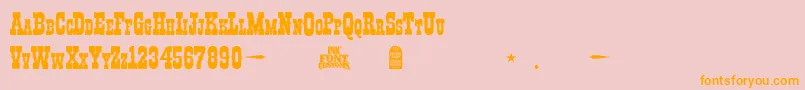 Шрифт I.F.C.Boothill – оранжевые шрифты на розовом фоне