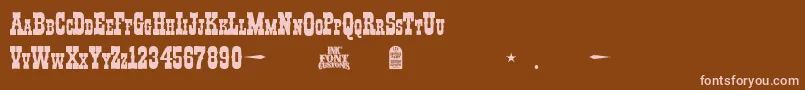 I.F.C.Boothill-Schriftart – Rosa Schriften auf braunem Hintergrund