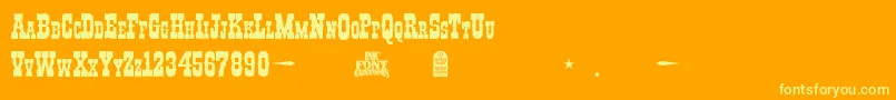 I.F.C.Boothill-Schriftart – Gelbe Schriften auf orangefarbenem Hintergrund