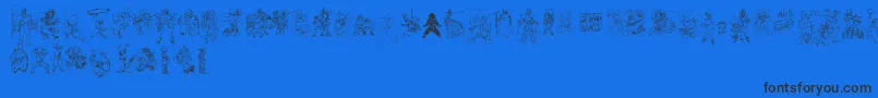 DragonBallTfb-Schriftart – Schwarze Schriften auf blauem Hintergrund