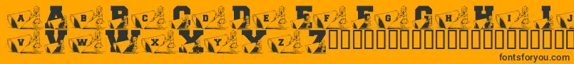 LmsNewCheerleader-Schriftart – Schwarze Schriften auf orangefarbenem Hintergrund