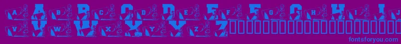 Czcionka LmsNewCheerleader – niebieskie czcionki na fioletowym tle