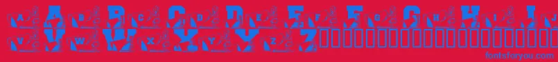 Czcionka LmsNewCheerleader – niebieskie czcionki na czerwonym tle