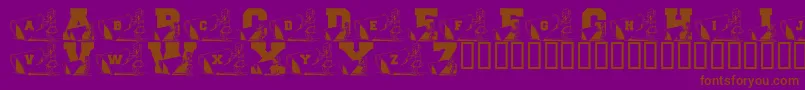 フォントLmsNewCheerleader – 紫色の背景に茶色のフォント