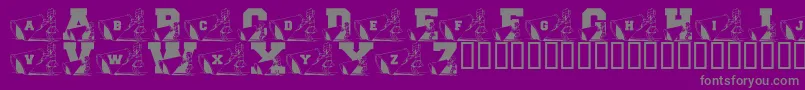フォントLmsNewCheerleader – 紫の背景に灰色の文字