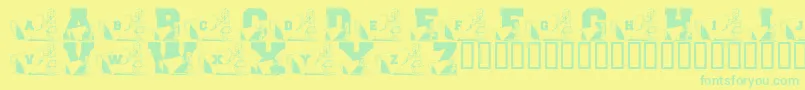 LmsNewCheerleader Font – Green Fonts on Yellow Background