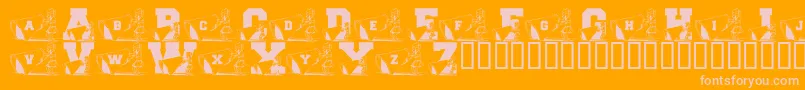LmsNewCheerleader-fontti – vaaleanpunaiset fontit oranssilla taustalla
