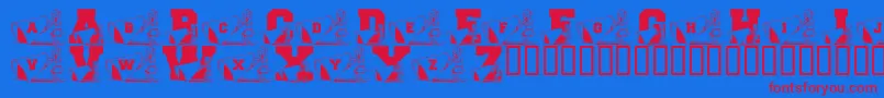 fuente LmsNewCheerleader – Fuentes Rojas Sobre Fondo Azul
