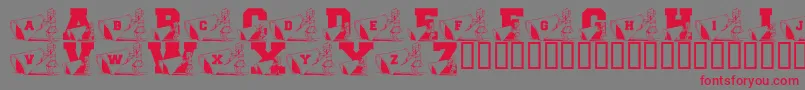 LmsNewCheerleader Font – Red Fonts on Gray Background