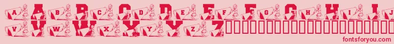 LmsNewCheerleader Font – Red Fonts on Pink Background