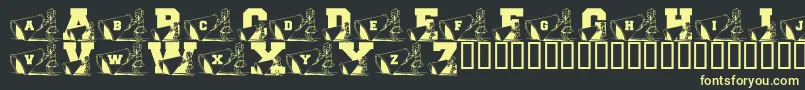 LmsNewCheerleader-fontti – keltaiset fontit mustalla taustalla
