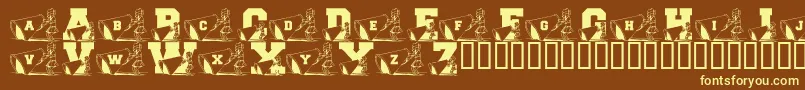 Więcej informacji o czcionce LmsNewCheerleader Czcionka LmsNewCheerleader – żółte czcionki na brązowym tle