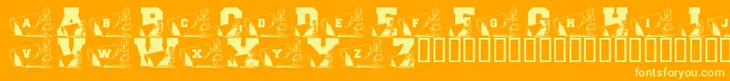 Więcej informacji o czcionce LmsNewCheerleader Czcionka LmsNewCheerleader – żółte czcionki na pomarańczowym tle