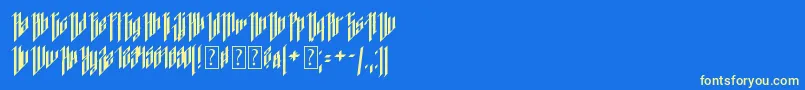 フォントDancingDl1.0 – 黄色の文字、青い背景