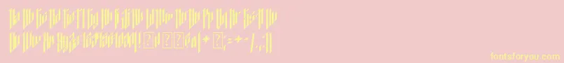 DancingDl1.0 Font – Yellow Fonts on Pink Background