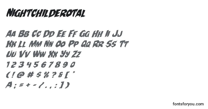 Fuente Nightchilderotal - alfabeto, números, caracteres especiales