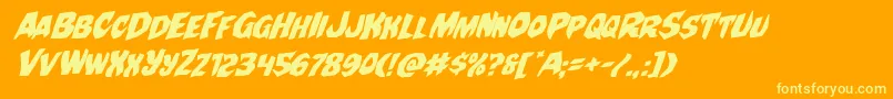 Nightchilderotal Font – Yellow Fonts on Orange Background