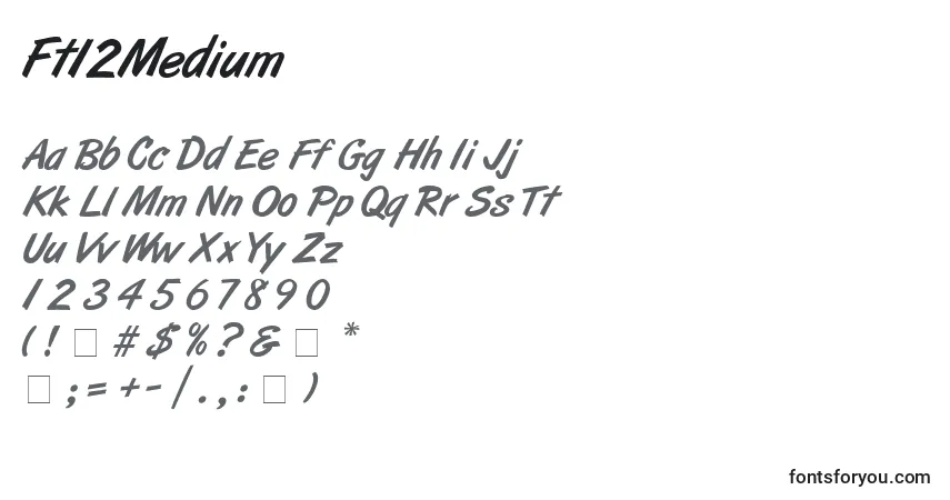 A fonte Ft12Medium – alfabeto, números, caracteres especiais