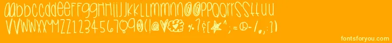 Sneaksfood-Schriftart – Gelbe Schriften auf orangefarbenem Hintergrund