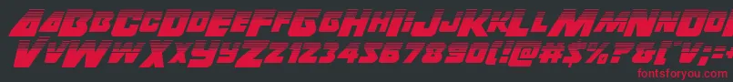フォントThunderstrikehalf – 黒い背景に赤い文字