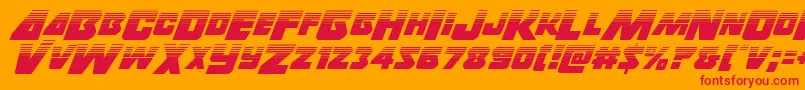 フォントThunderstrikehalf – オレンジの背景に赤い文字