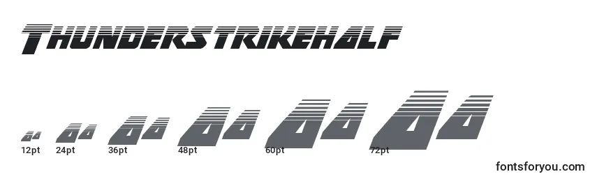 Размеры шрифта Thunderstrikehalf