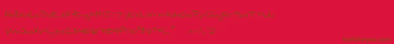 Czcionka Shatteredprint – brązowe czcionki na czerwonym tle