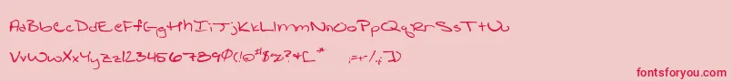 Shatteredprint Font – Red Fonts on Pink Background