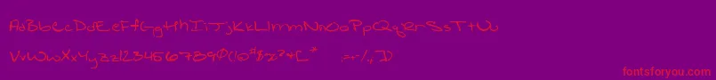 Shatteredprint Font – Red Fonts on Purple Background