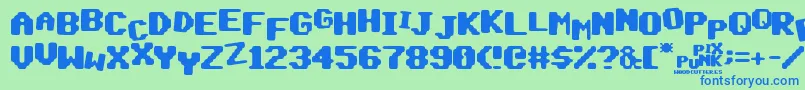 PixPunk Font – Blue Fonts on Green Background