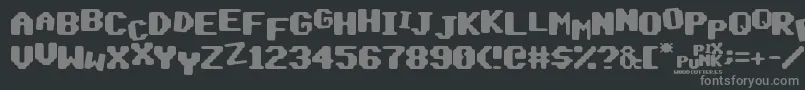 PixPunk Font – Gray Fonts on Black Background