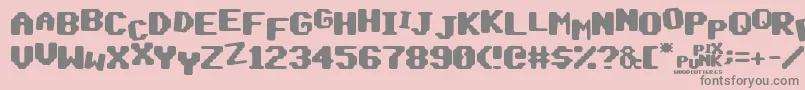 PixPunk Font – Gray Fonts on Pink Background