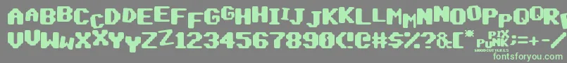 PixPunk Font – Green Fonts on Gray Background