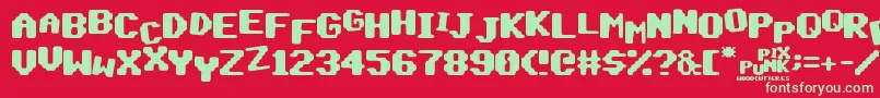 PixPunk Font – Green Fonts on Red Background