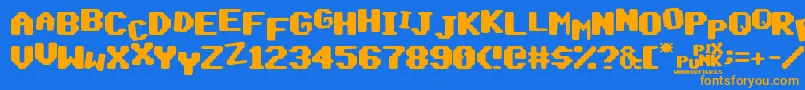 PixPunk Font – Orange Fonts on Blue Background