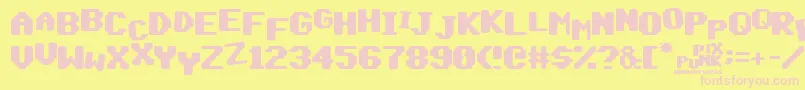 PixPunk Font – Pink Fonts on Yellow Background