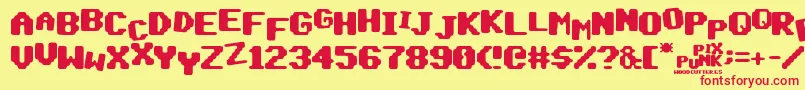 PixPunk Font – Red Fonts on Yellow Background