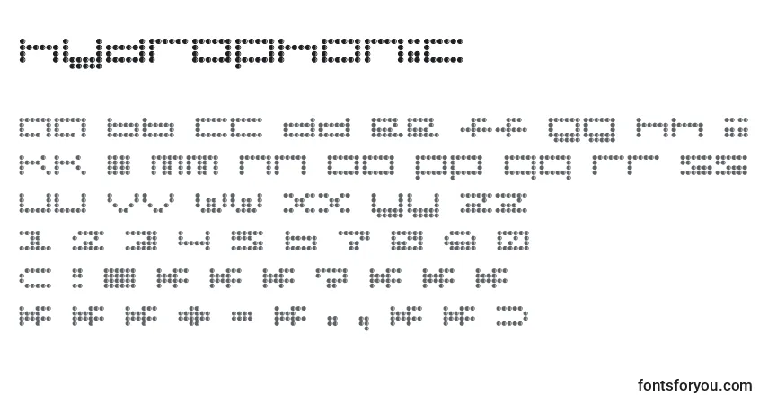 Schriftart Hydrophonic – Alphabet, Zahlen, spezielle Symbole