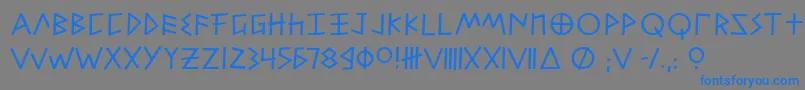 Czcionka Alfabetix – niebieskie czcionki na szarym tle