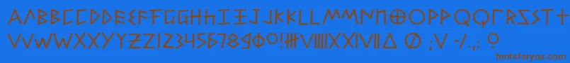 Alfabetix Font – Brown Fonts on Blue Background