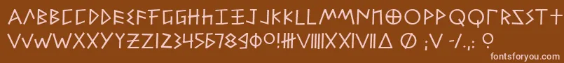 Police Alfabetix – polices roses sur fond brun