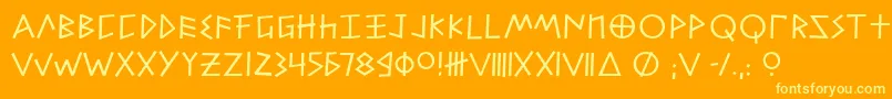Alfabetix Font – Yellow Fonts on Orange Background